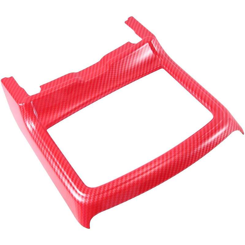 Car Interior Modification Front Drain Cup Frame Cup Holder Decorative Cover Red Carbon Pattern For