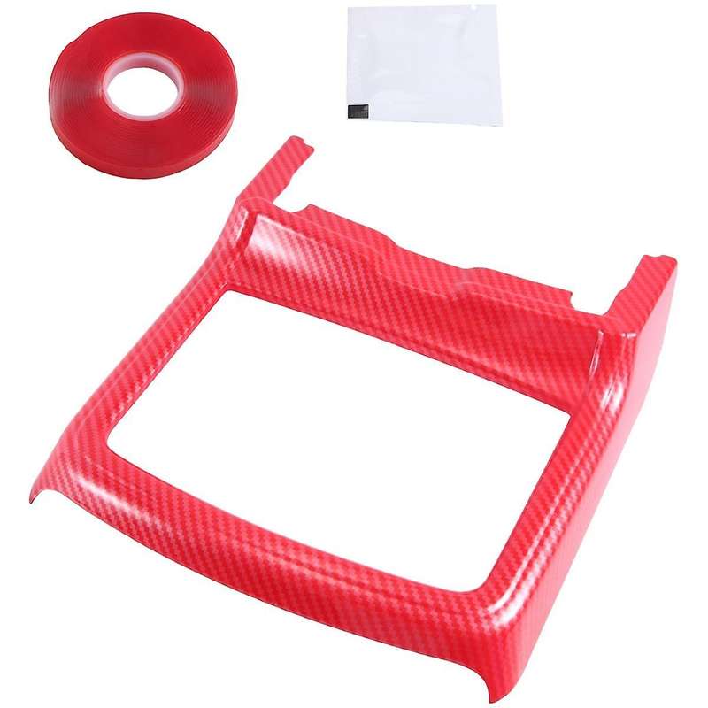 Car Interior Modification Front Drain Cup Frame Cup Holder Decorative Cover Red Carbon Pattern for C