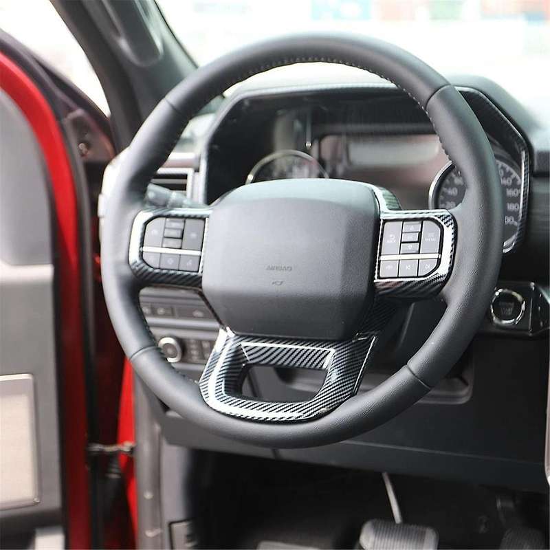 Car Interior Modification Steering Wheel Carbon Fiber Pattern Patch for 2021-2023 Steering Wheel Dec