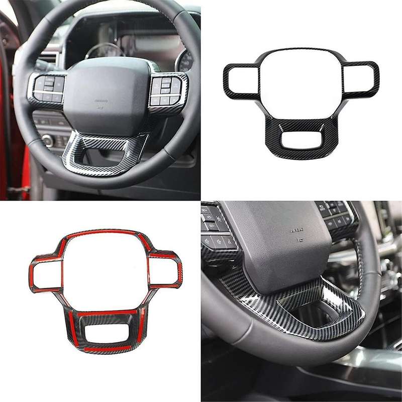 Car Interior Modification Steering Wheel Carbon Fiber Pattern Patch for 2021-2023 Steering Wheel Dec