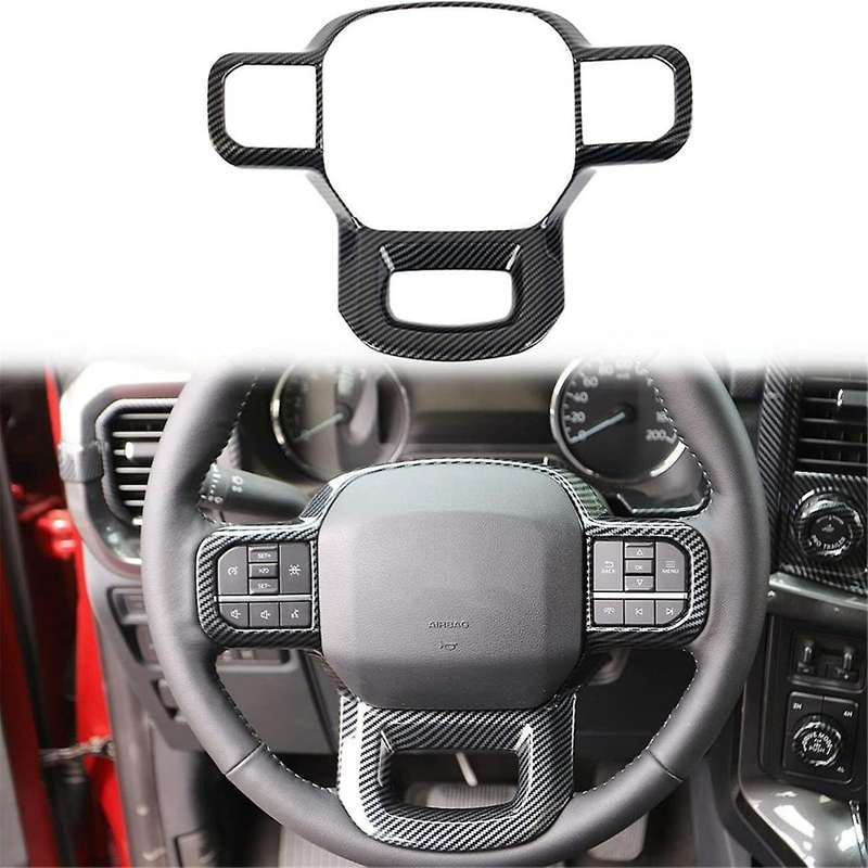 Car Interior Modification Steering Wheel Carbon Fiber Pattern Patch for 2021-2023 Steering Wheel Dec