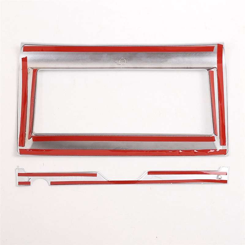 Car Interior Navigation Frame Cover + Trim Strip for E-PACE 2018 2019 Central Navigation Panel Chrom