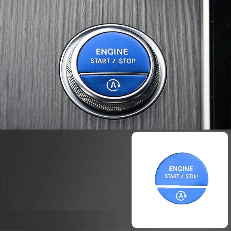 Car Interior One Key Start Headlight Handbrake Door Button Sticker Set for C E GLC W206 W214 X254 Bl