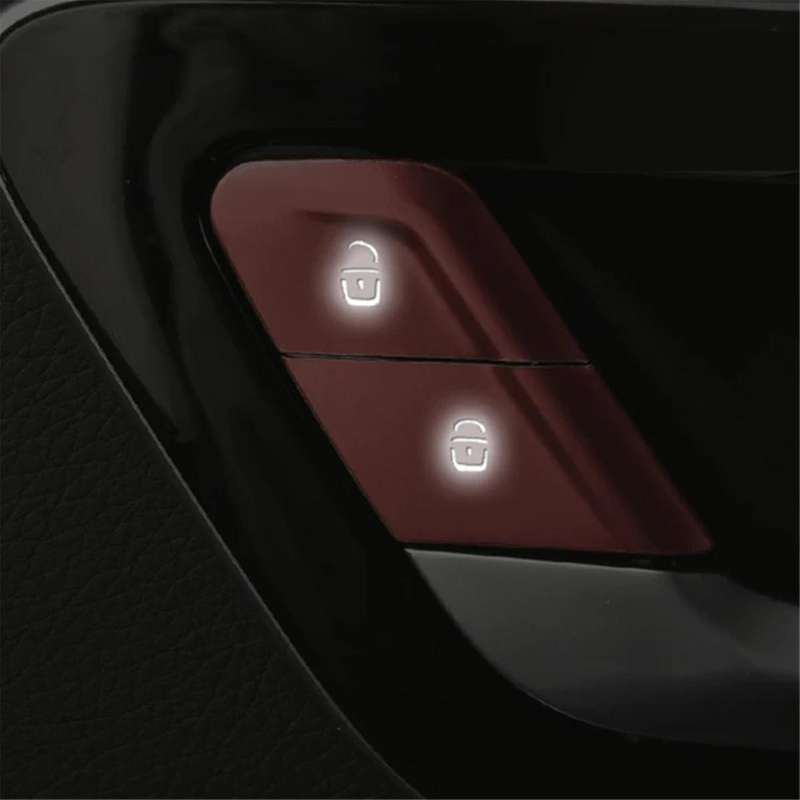 Car Interior One Key Start Headlight Handbrake Door Button Sticker Set for C E GLC W206 W214 X254 Bl