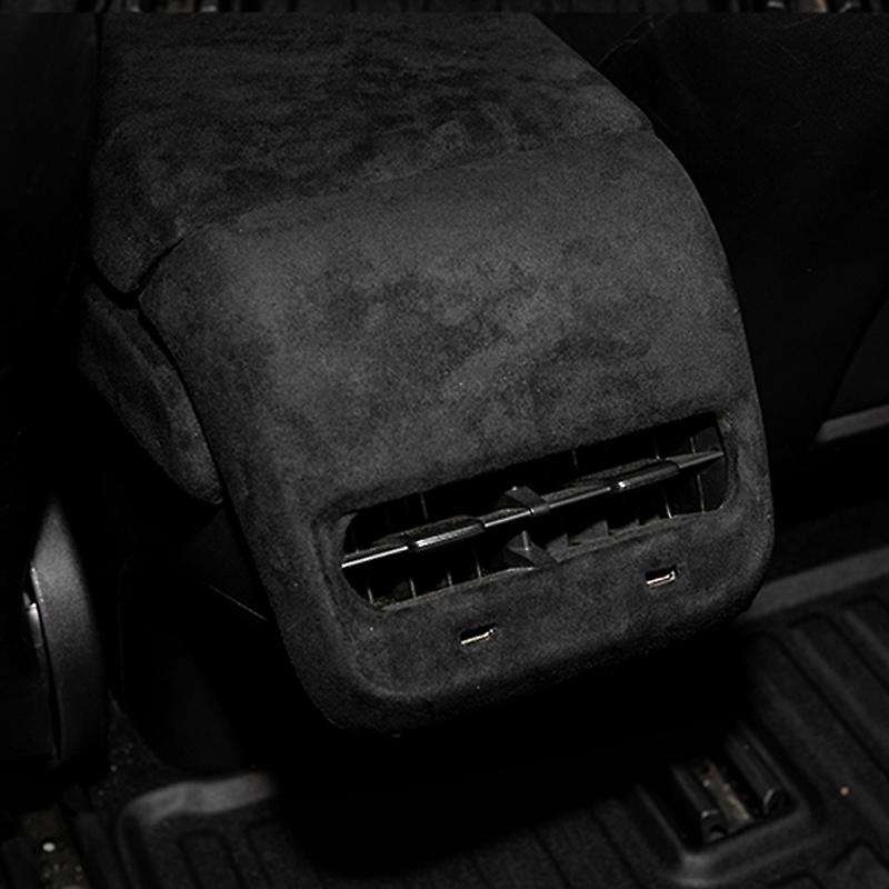 Car Interior Rear Air Condition Vent Outlet Cover Turn Fur for 2017-2020 Decorative Styling Black