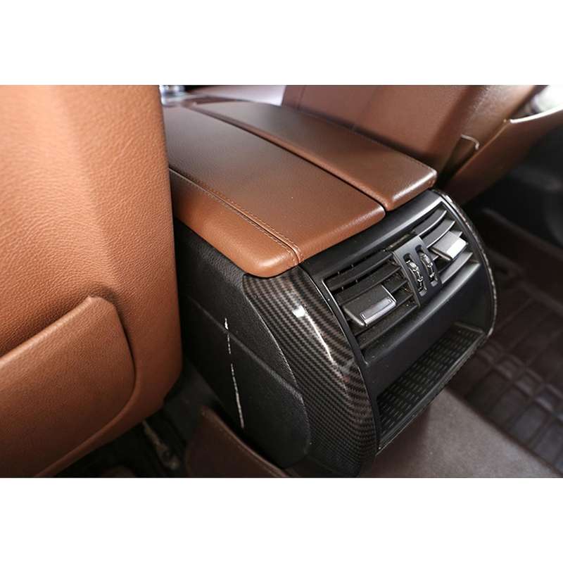 Car Interior Rear Air Conditioning Outlet Trim Sticker for 5 Series F10 520 525 2011-2017 Carbon Fib