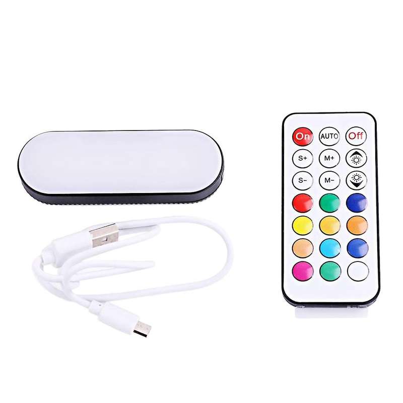 Car Interior Reading Light Rechargeable USB Magnetic Night Light RGB 24 Color Remote Atmosphere LED