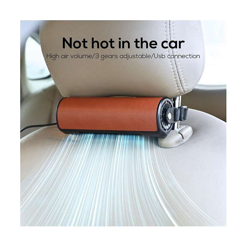 Car Interior Rear Headrest Fan USB Plug in Car Fan Wind Power Up to Low Noise Car Rear Fan Car Fan-