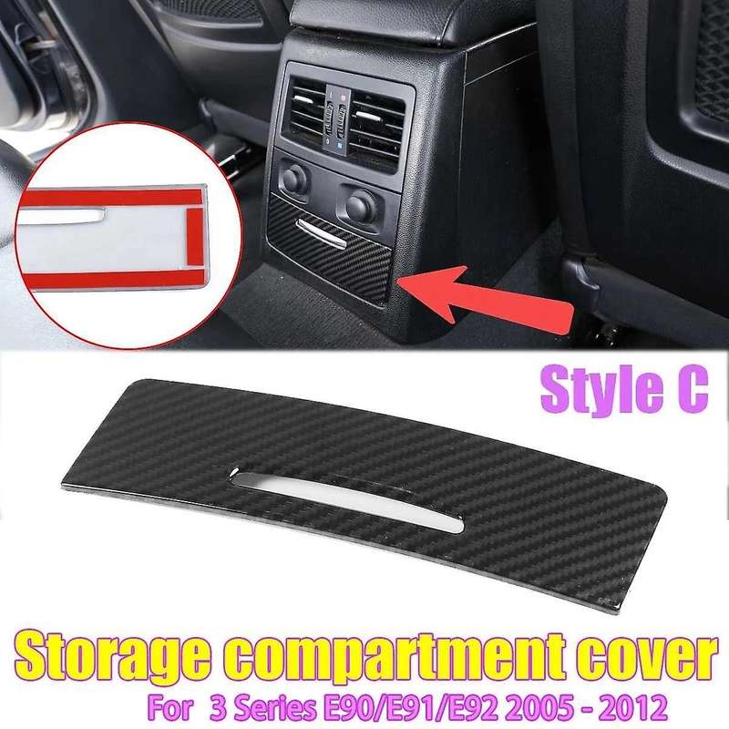 Car Interior Rear Outlet Carbon Fiber Texture Cover Decoration for 3 Series E90 E91 E92 E93 2005-201