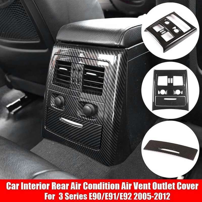 Car Interior Rear Outlet Carbon Fiber Texture Cover Decoration for 3 Series E90 E91 E92 E93 2005-201