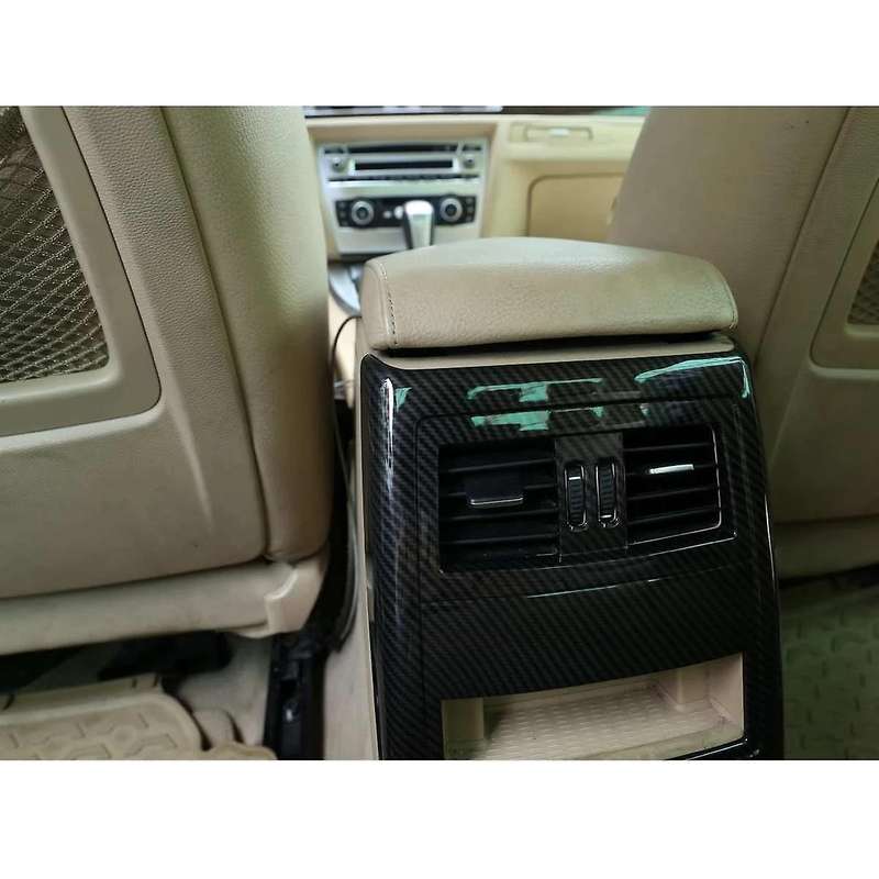 Car Interior Rear Outlet Carbon Fiber Texture Cover Decoration for 3 Series E90/E91/E92/E93 2005-201