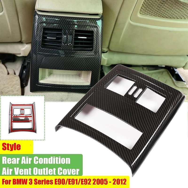 Car Interior Rear Outlet Carbon Fiber Texture Cover Decoration for 3 Series E90/E91/E92/E93 2005-201