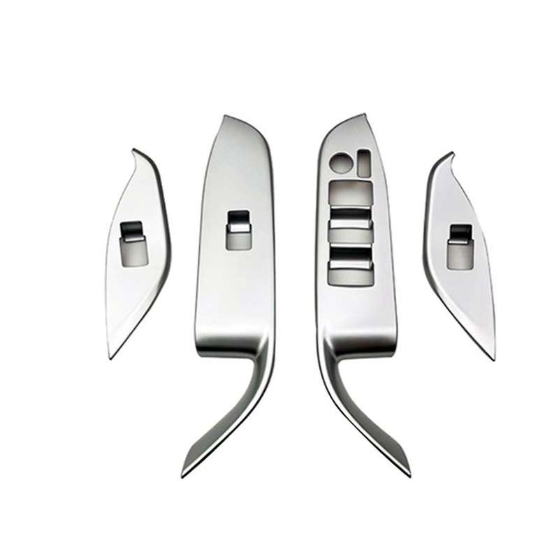 Car Interior Silver Door Armrest Panel Window Glass Lift Button Switch Cover Trim for Noah/ Voxy 90
