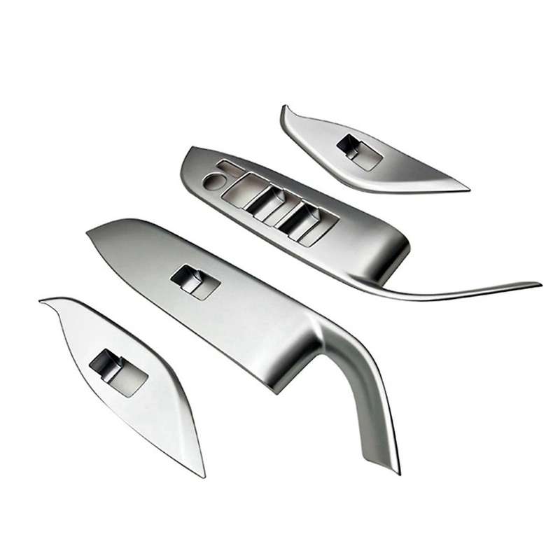Car Interior Silver Door Armrest Panel Window Glass Lift Button Switch Cover Trim for Noah/ Voxy 90