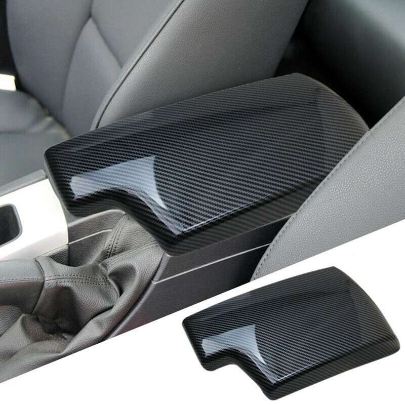 Car Interior Stowing Tidying Armrest Box Carbon Fiber Texture Protect Covers for  3 Series E90 2005