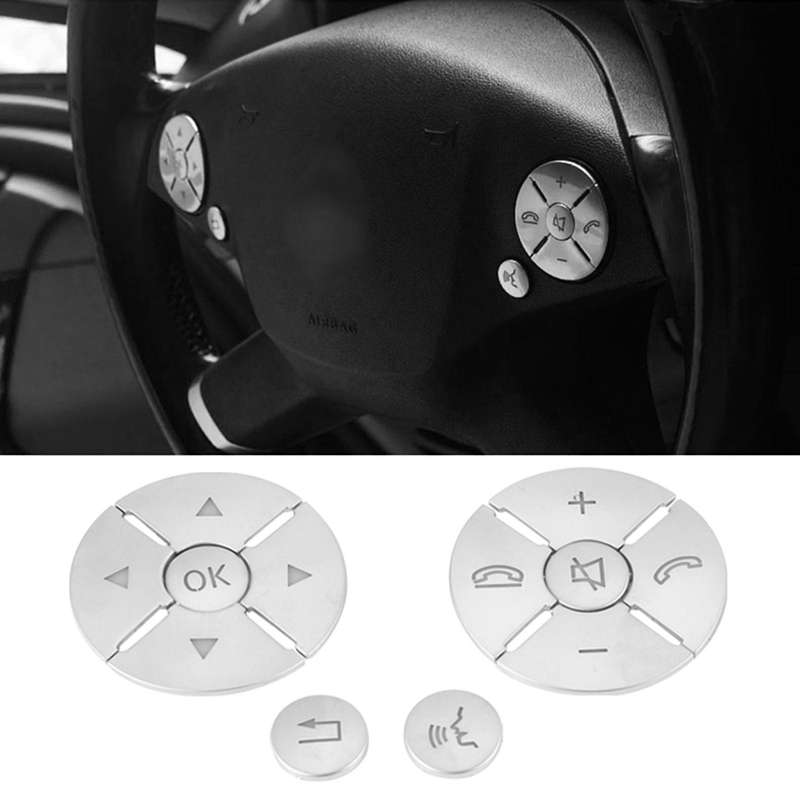 Car Interior Steering Wheel Button Switch Trim Cover Sticker for C E S Class W204 W212 W221 X204 C2