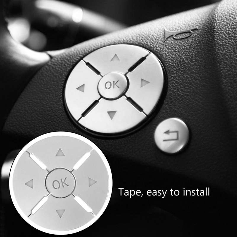 Car Interior Steering Wheel Button Switch Trim Cover Sticker for C E S Class W204 W212 W221 X204 C2
