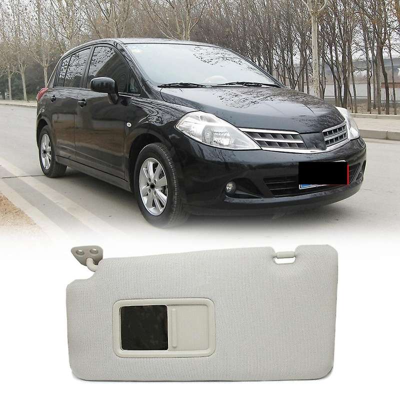 Car Interior Sun Visor LEFT Front Windscreen Sun Shade with Mirror Kit for Tiida 2005 - 2010