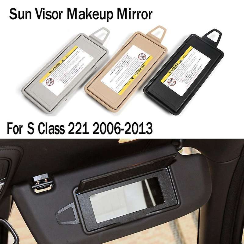 Car Interior Sun Shade Visor Makeup Cosmetic Mirror Cover 2218104117 for S Class W221 2006-2013 Blac