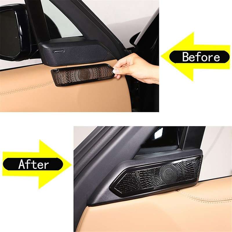 Car Interior Trim Door A-Pillar Tweeter Audio Speaker Cover Decorate Sticker for Range L460 2023 Bla