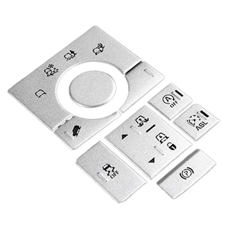 Car Interior Trim Center Console Terrain Mode Button Sticker for Sport 2014-2016 Silver
