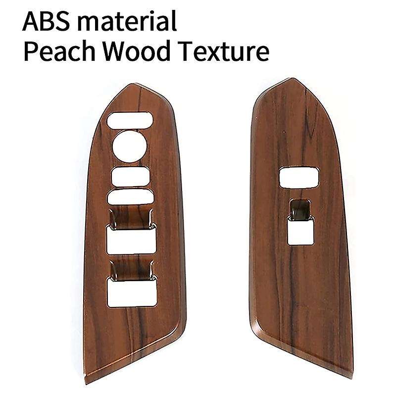 Car Interior Window Switch Panel Trim, Peach Wood Grain Window Switch Cover for -V 2017 2018 2019 20