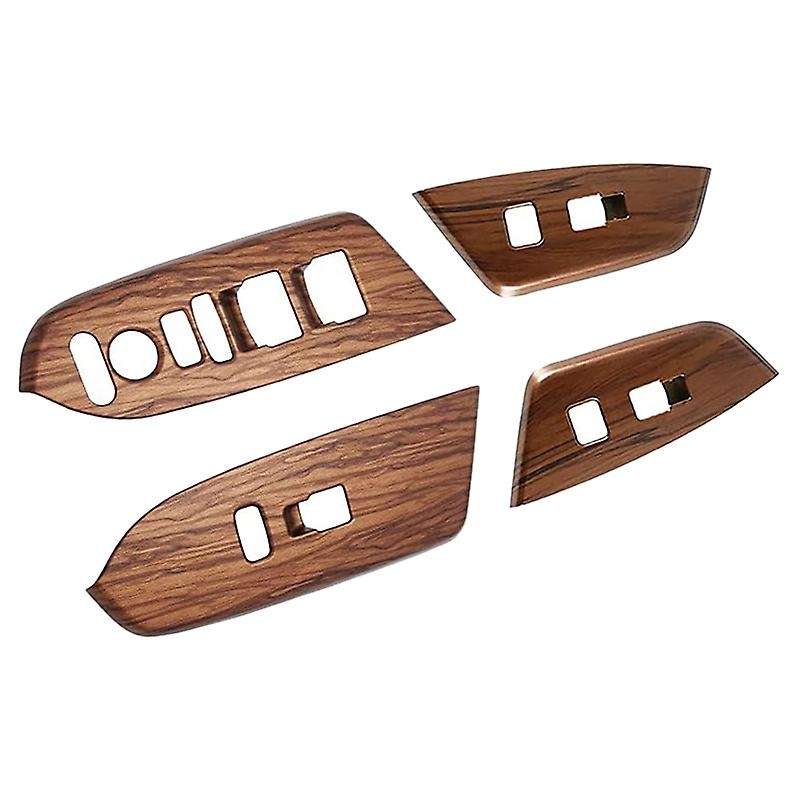 Car Interior Window Switch Panel Trim, Peach Wood Grain Window Switch Cover for -V 2017 2018 2019 20
