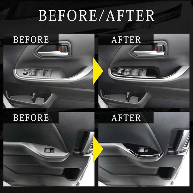 Car Interior Wood Grain Door Armrest Panel Window Glass Lift Button Switch Cover Trim for Noah/ Vox