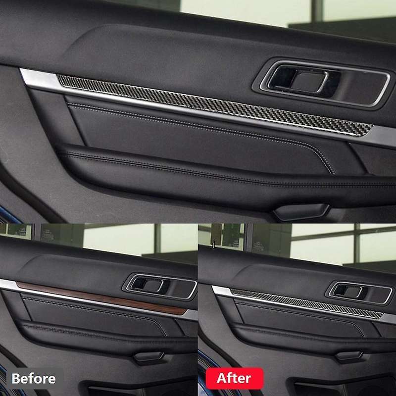 Car Internal Door Plank Trim Strip Carbon Fiber for Explorer 2016-2019 Accessories