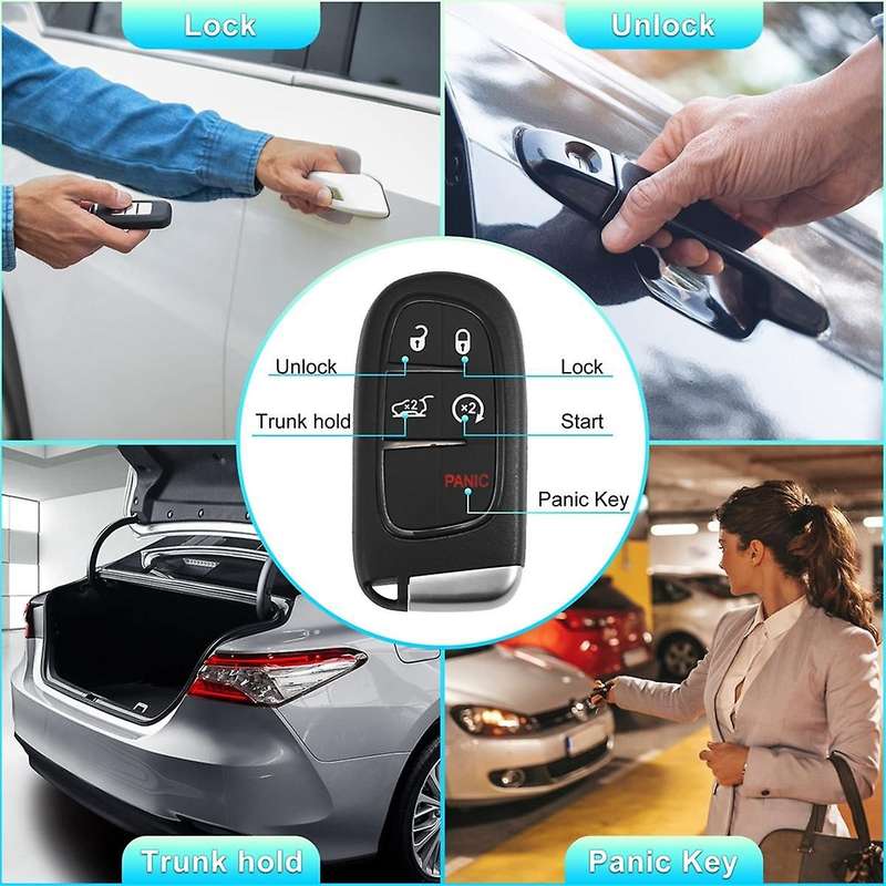Car Key Fob Keyless Entry Remote Gq4-54t 433mhz Id4a Chip for 2014-2020 5 Buttons 68141580aa 681415