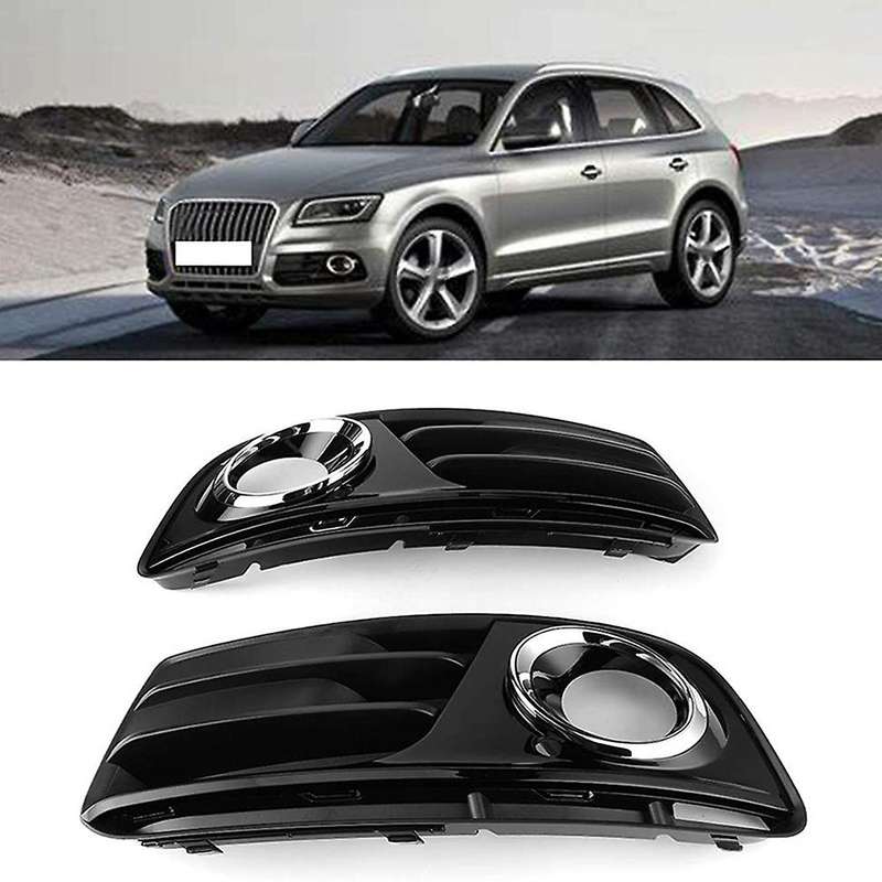 Car Lamp Cover Grille Left+Right Side 1 Pair Fog Light Grille Car Accessory Replacement for Q5 2013-