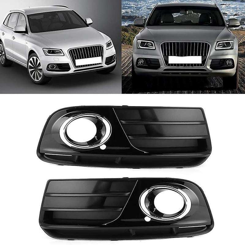 Car Lamp Cover Grille Left+Right Side 1 Pair Fog Light Grille Car Accessory Replacement for Q5 2013-