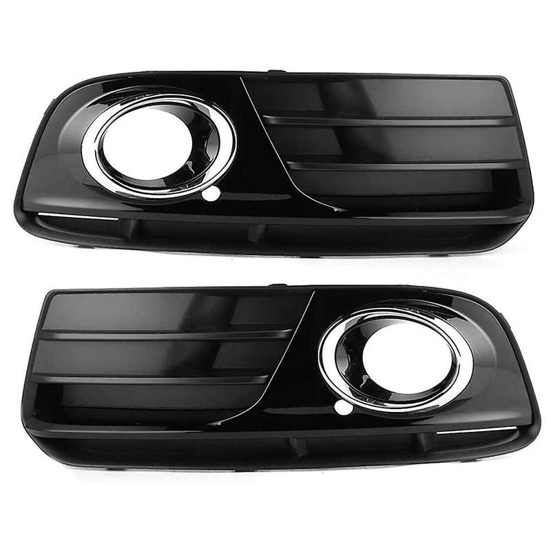 Car Lamp Cover Grille Left+Right Side 1 Pair Fog Light Grille Car Accessory Replacement for Q5 2013-