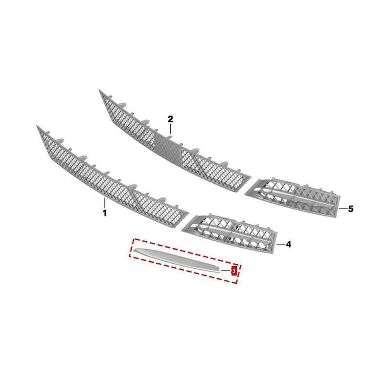 Car L&R Front Bumper Side Grille Cover Trim Fit for 5' F07 535/550 GT 2010-2013 51117172369 51117172