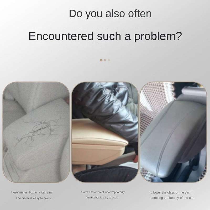 Car Leather Center Console Box Pad Armrest Cover Protective Cover for Forester 2019-2021 Black +gray