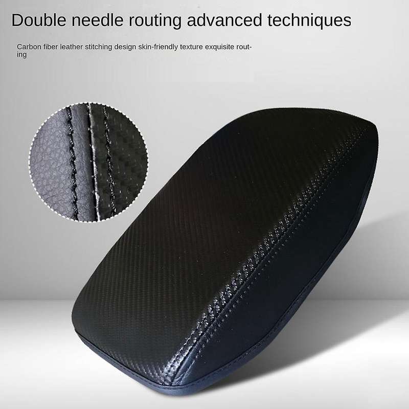Car Leather Center Console Box Pad Armrest Cover Protective Cover for Forester 2019-2021 Black +gray