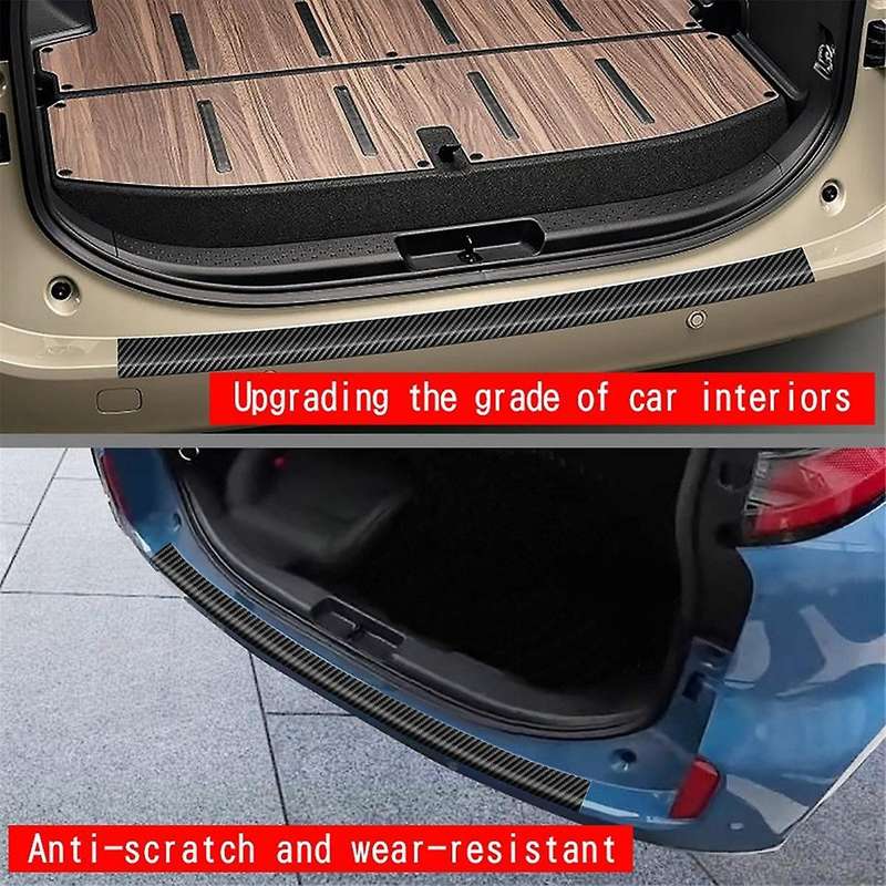 Car Leather Trunk Guard Trim Strips for 10 Series Car Rear Guard Protective Trim Strips Carbon Fibe