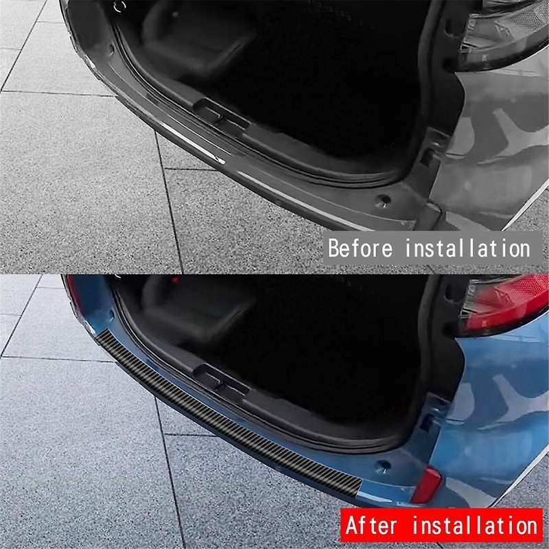 Car Leather Trunk Guard Trim Strips for 10 Series Car Rear Guard Protective Trim Strips Carbon Fibe