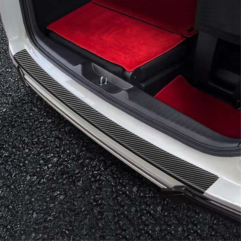 Car Leather Trunk Guard Trim Strips for STEPWGN RP8 Car Rear Guard Protective Trim Strips Carbon Fib