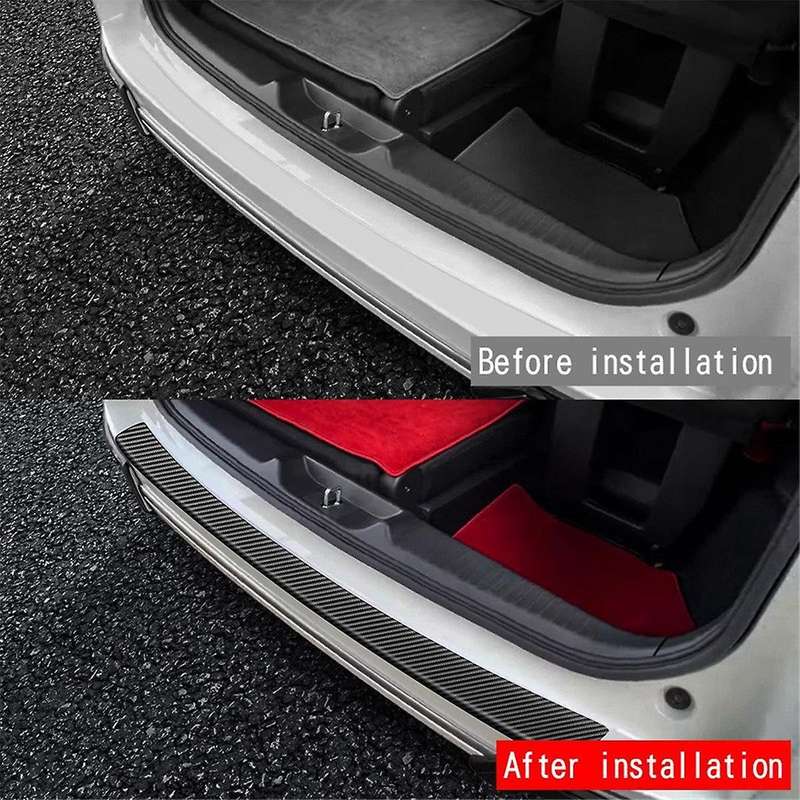 Car Leather Trunk Guard Trim Strips for STEPWGN RP8 Car Rear Guard Protective Trim Strips Carbon Fib