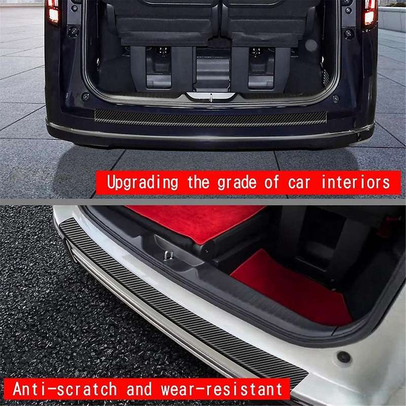 Car Leather Trunk Guard Trim Strips for STEPWGN RP8 Car Rear Guard Protective Trim Strips Carbon Fib