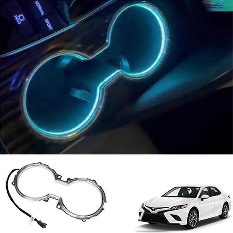 Car Led Central Cup Holder Lights Interior Decorative Lamp Atmosphere Light Ice Blue for 2018-2022