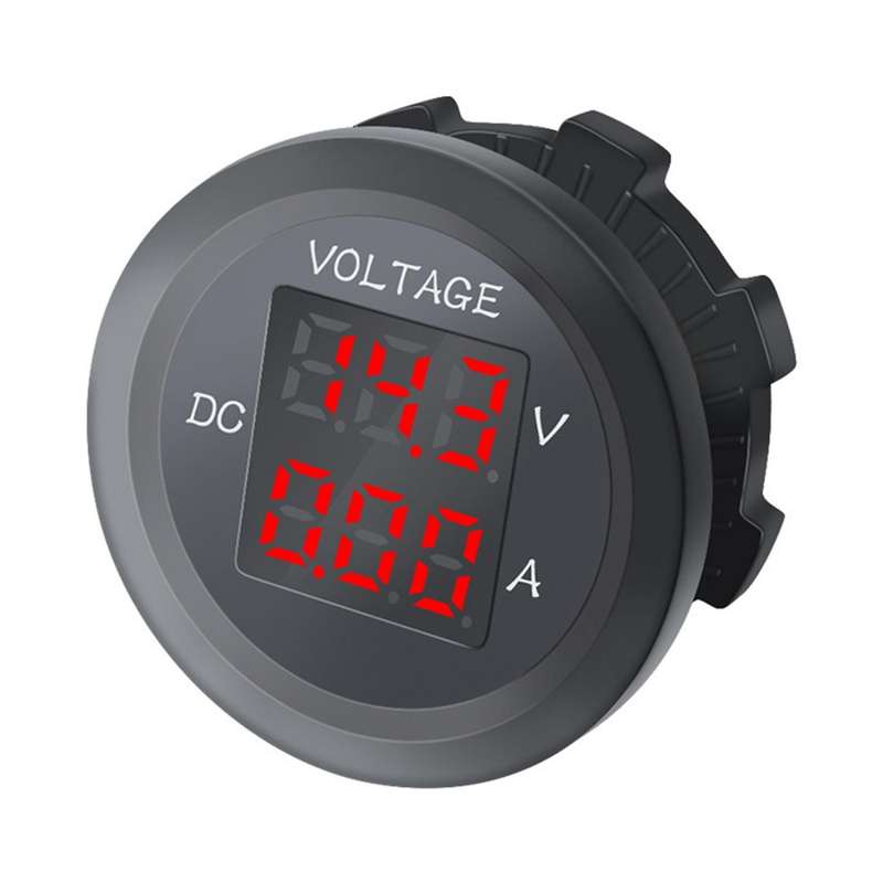 Car LED Digital Voltmeter DC 12V/24V LED Voltmeter Ammeter Voltage Gauge for Car Boat Universal Wat