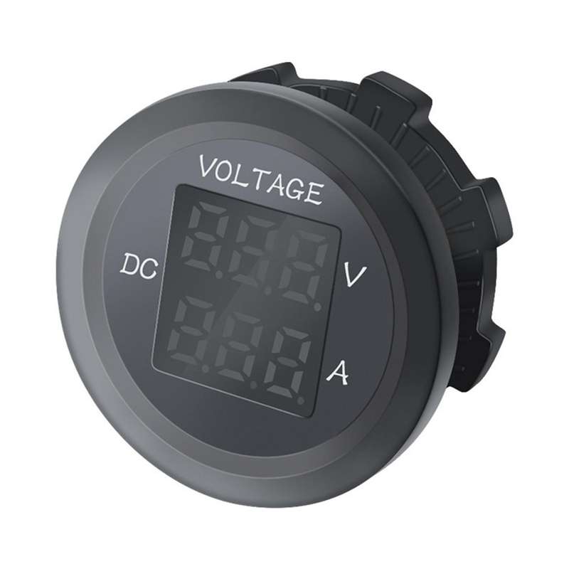 Car LED Digital Voltmeter DC 12V/24V LED Voltmeter Ammeter Voltage Gauge for Car Boat Universal Wat