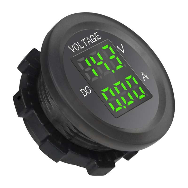 Car LED Digital Voltmeter DC 12V/24V LED Voltmeter Ammeter Voltage Gauge for Car Boat Universal Wat