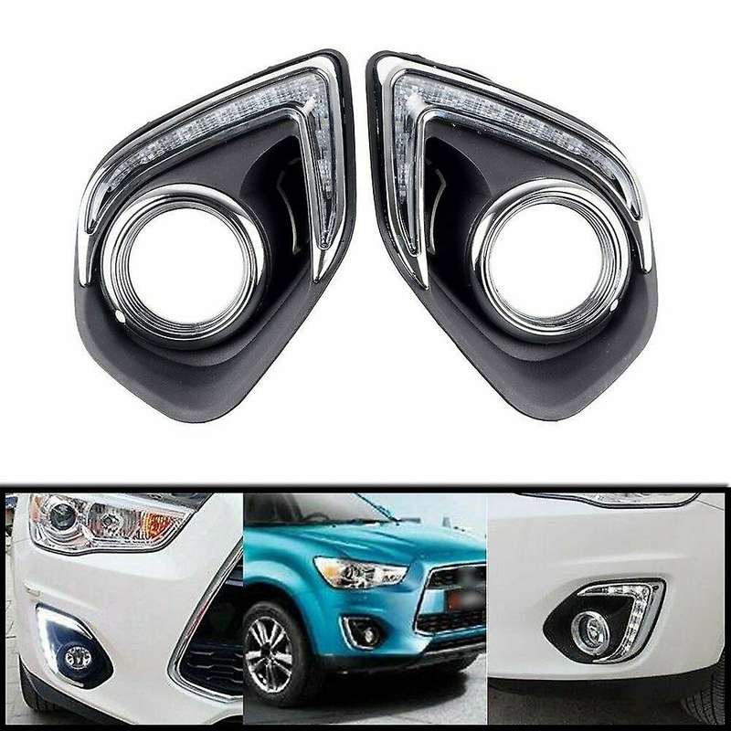 Car Led Drl Daytime Running Lights Daylight Waterproof Fog Head Light Lamp for Mitsubishi Asx 2013
