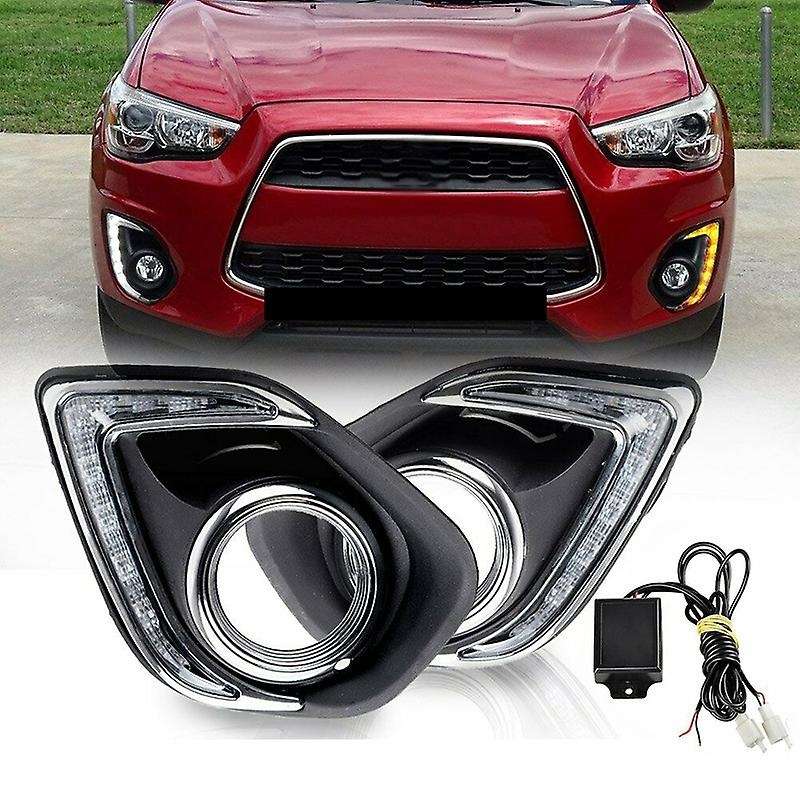 Car Led Drl Daytime Running Lights Daylight Waterproof Fog Head Light Lamp for Mitsubishi Asx 2013