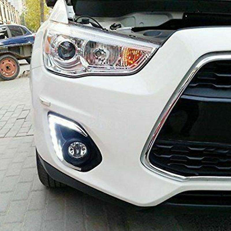 Car Led Drl Daytime Running Lights Daylight Waterproof Fog Head Light Lamp for Mitsubishi Asx 2013