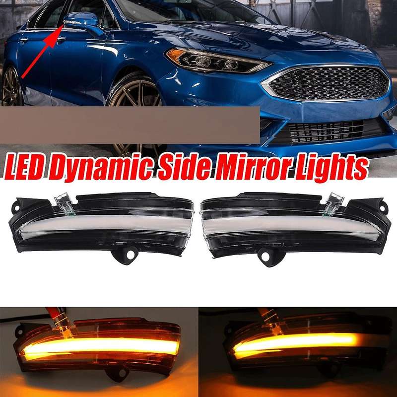 Car LED Dynamic Rear View Mirror Turn Signal Light for Mondeo 2013-2018