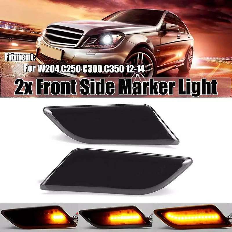 Car LED Dynamic Side Marker Light Turn Signal Light Blinker for W204 C250 C300 C50 C63 12-14